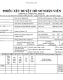 Mẫu Phiếu xét duyệt hồ sơ nhân viên (Profile Approval Sheet)