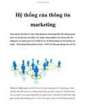 Hệ thống của thông tin marketing