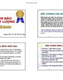 Bài giảng Đảm bảo chất lượng: Chương 1 - TS Hồ Thị Thu Nga