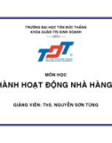 ĐIỀU HÀNH HOẠT ĐỘNG NHÀ HÀNG