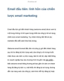 Email đầu tiên: linh hồn của các chiến lược email marketing