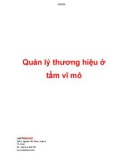 Quản lý thương hiệu ở tầm vĩ mô