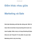 Điểm khác nhau giữa Marketing và Sale