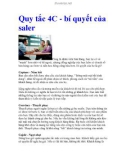 Quy tắc 4C - bí quyết của saler