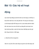 Bài 13: Các hệ số hoạt động