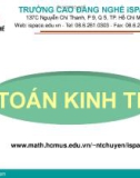 Bài giảng Toán kinh tế - Chương 1: Ma trận và xác suất