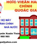 CHUYÊN ĐỀ TỔ CHỨC BỘ MÁY HÀNH CHÍNH NHÀ NƯỚC