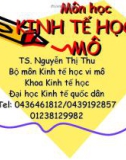 Giáo trình kinh tế vi mô_Chương 1: Tổng quan về kinh tế vi mô