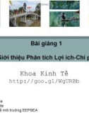 Bài giảng Kinh tế học về kiểm soát ô nhiễm: Chương 1