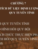 Chương 7. Phân tích dữ liệu định lượng - Hồi quy tuyến tính