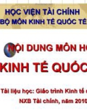 Kinh tế quốc tế (Học viện tài chính) - Chương 1