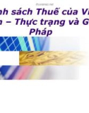 Chính sách Thuế của Việt Nam – Thực trạng và Giải Pháp