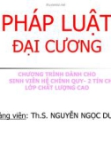 Bài giảng Pháp luật đại cương - ThS. Nguyễn Ngọc Duy Mỹ