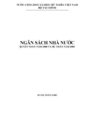 NGÂN SÁCH NHÀ NƯỚC QUYẾT TOÁN NĂM 2000 VÀ DỰ TOÁN NĂM 2002