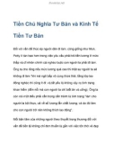 Tài liệu về Tiền Chủ Nghĩa Tư Bản và Kinh Tế Tiền Tư Bản