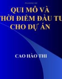 Qui mô và thời điểm đầu tư cho dự án-Cao Hào Thi