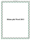 Khám phá Word 2013