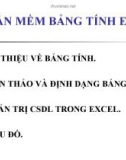 Bài giảng Phần mềm bảng tính Excel