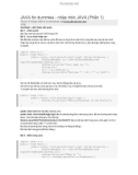 JAVA for dummies - nhập môn JAVA (Phần 1)