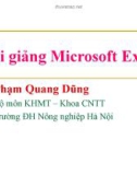 Bài giảng Microsoft Excel - Phạm Quang Dũng