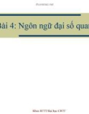 Bài giảng - Bài 4: Ngôn ngữ đại số quan hệ