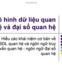 Bài giảng Mô hình dữ liệu quan hệ và đại số quan hệ