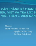 Cách đăng kí thành viên trên một diễn đàn