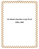 Gõ nhanh công thức trong Word Office 2003