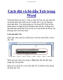 Cách đặt và bỏ dấu Tab trong Word