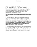 Cách cài MS Office 2003