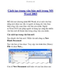 Cách tạo trang văn bản mới trong MS Word 2003