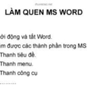 LÀM QUEN MS WORD