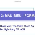 Bài giảng Microsoft Access: Bài 3 - GV. Phạm Thanh An