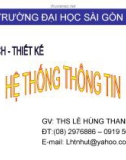 PHÂN TÍCH THIẾT KẾ HỆ THỐNG THÔNG TIN - CHƯƠNG 1: TỔNG QUAN VỀ HỆ THỐNG THÔNG TIN