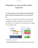 Hướng dẫn tạo các cuộc gọi VoIP trực tiếp từ Google Voice- P1