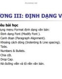 Bài giảng Tin học căn bản: Phần 2 Chương 3 - KS. Lê Thanh Trúc