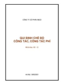 Mẫu Quy định chế độ công tác, công tác phí