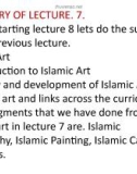 Lecture Art, craft and calligraphy - Lecture 8