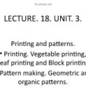 Lecture Art, craft and calligraphy - Lecture 18