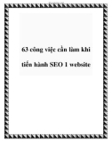 63 công việc cần làm khi tiến hành SEO 1 website