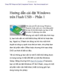 Hướng dẫn cài đặt Windows trên Flash USB