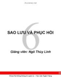 Bài giảng Hệ quản trị cơ sở dữ liệu Oracle: Chương 6 - Ngô Thùy Linh