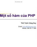 Bài giảng Một số hàm của PHP - Ths. Trịnh Công Duy