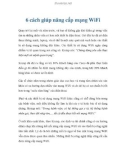 6 cách giúp nâng cấp mạng WiFi