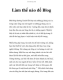 Làm thế nào để Blog