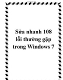 Sửa nhanh 108 lỗi thường gặp trong Windows 7