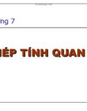 Chương 7: Phép tính quan hệ