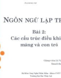 Bài giảng Ngôn ngữ lập trình: Bài 2 - Lê Nguyễn Tuấn Thành