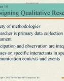 Lecture Communication research - Chapter 14: Designing qualitative research