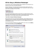 Gỡ bỏ công cụ Windows Messenger